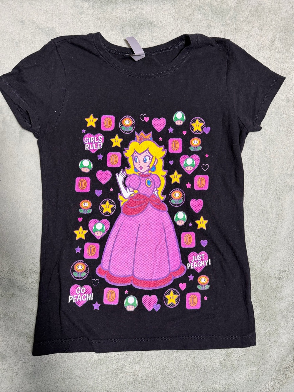 Next Level Apparel Black Tee with Pink Princess Graphic